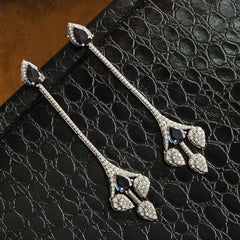Stone Studded Trio-Diamond Dangler Earrings