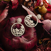 Silver Flower Hoop Earrings