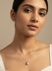 Pearl & Pavé Ribbon Pendant