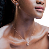 Zircon Studded Heart Pendant with Chain