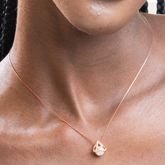 Studded Zircon Cap with Pearl Pendant Chain