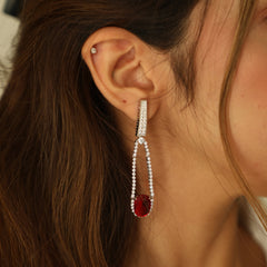 Royal Ruby Drop Dangler Earrings