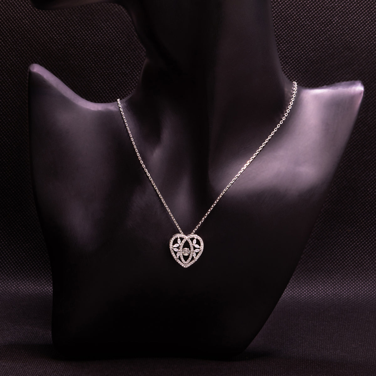 Dancing Heart Pendant with Link Chain