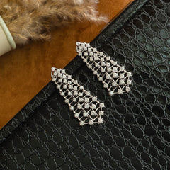 Zircon Long Diamond Dangler Earrings