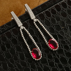 Royal Ruby Drop Dangler Earrings