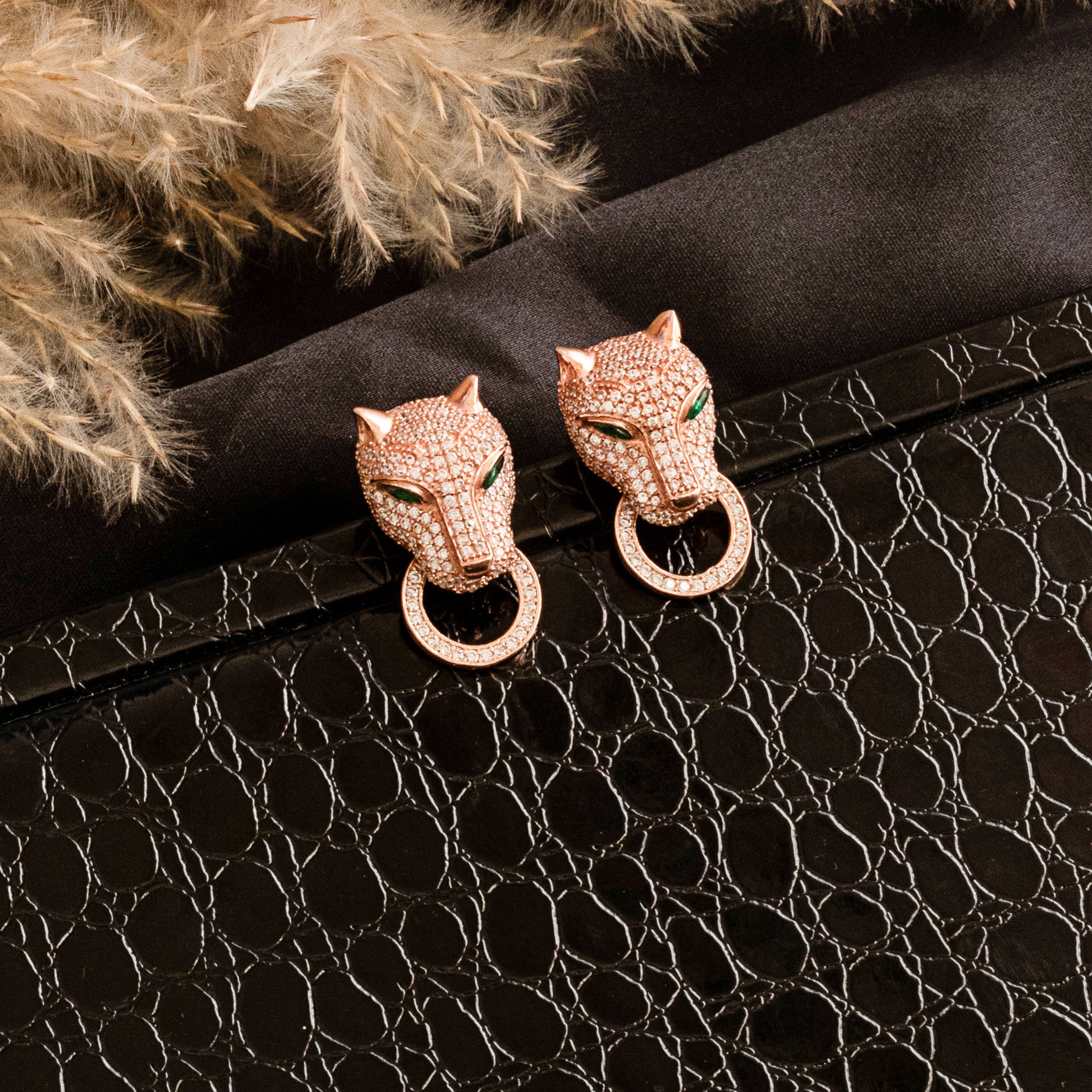 The Silvern Signature Panther Earrings