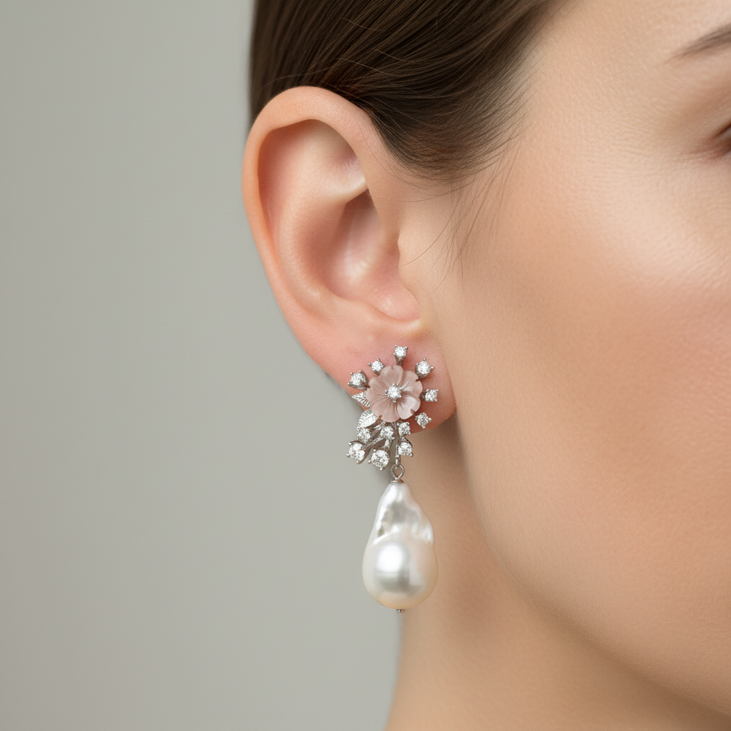 Floral Pearl Earrings