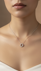 Diamond Halo Circle Pendant