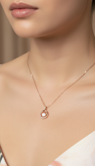 Rose Gold Double Circle Pendant