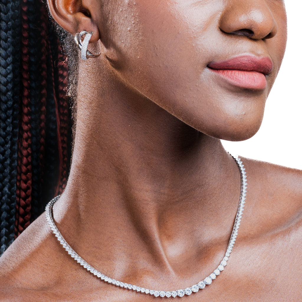 Delicate Sterling Silver Wave Earrings with White Mother of