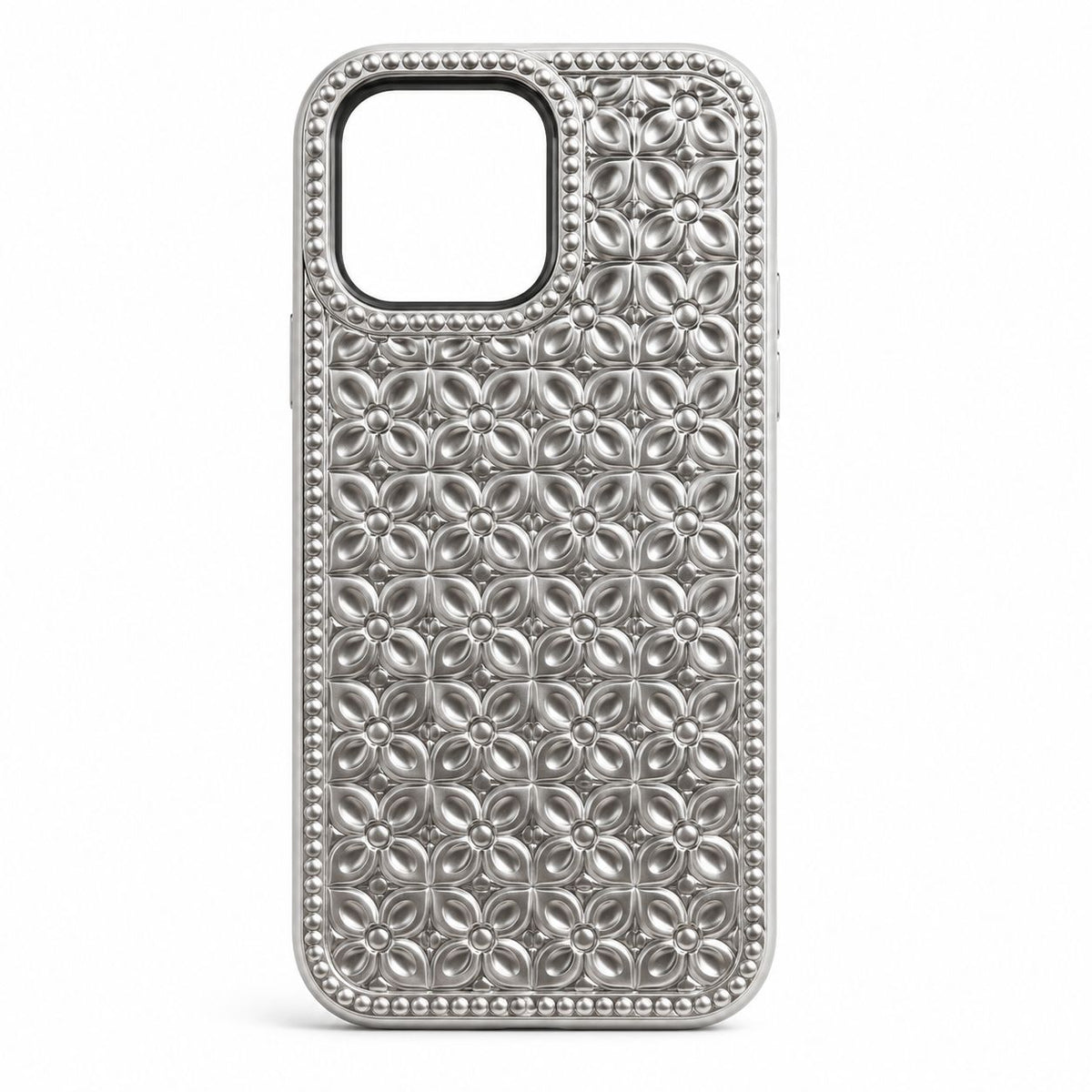Geometric Blossom Silver Phone Case