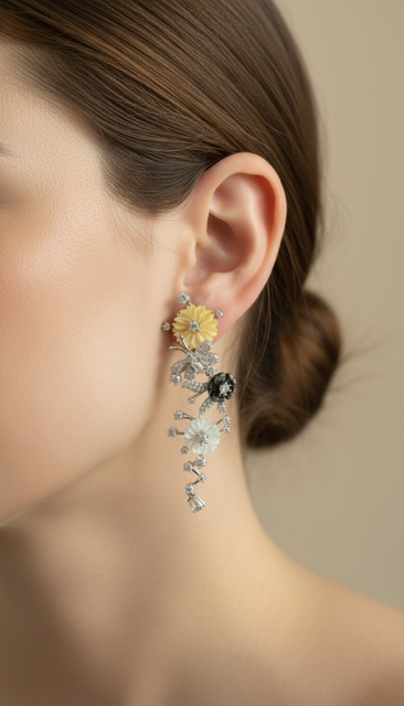 Bloom Cascade Floral Statement Earrings