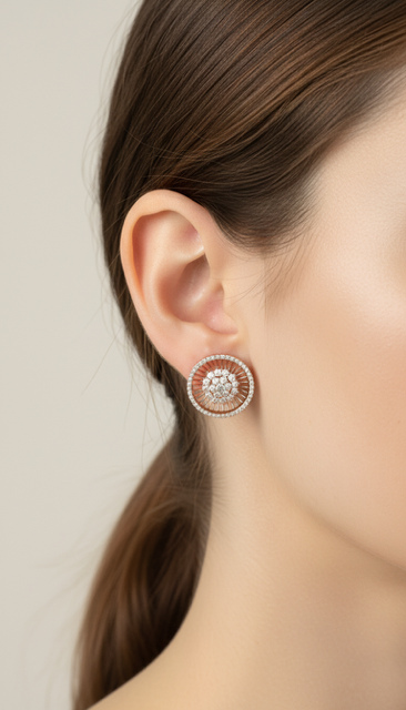 Sunburst Pave Stud Earrings