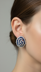 Sapphire Bloom Statement Stud Earrings