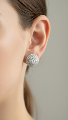 Vintage Halo Disc Stud Earrings
